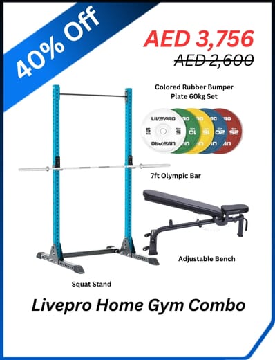 livepro-squat-rack-adjustable-bench-colored-rubber-bumper-plate-60kg-set-7ft-olympic-bar-home-gym-combo