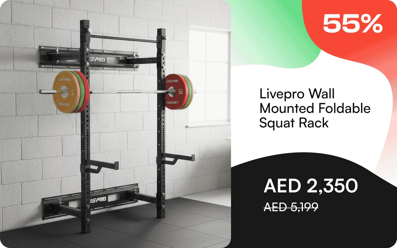 Livepro Wall Mounted Foldable Squat Rack