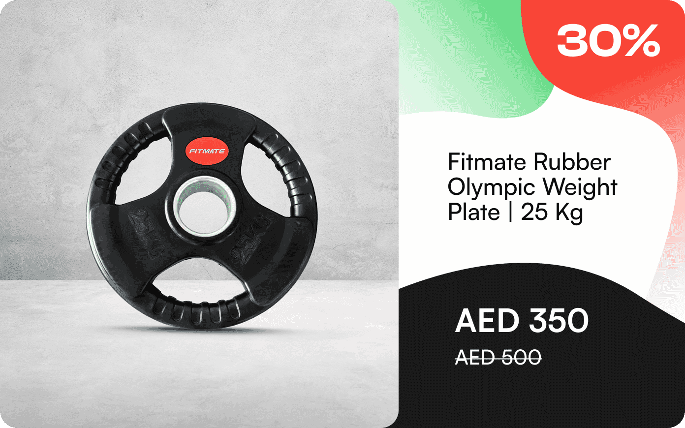 Fitmate Rubber Olympic Weight Plate | 25 Kg