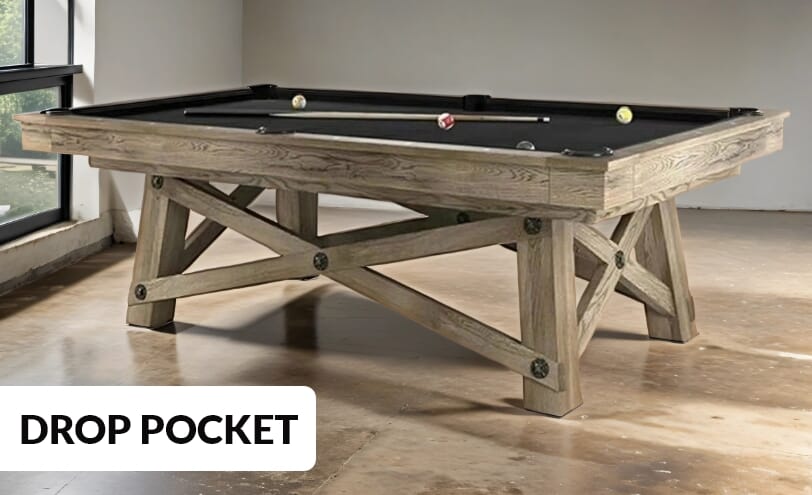 Drop pocket pool table