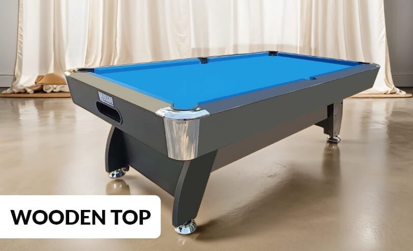 Wooden top pool table
