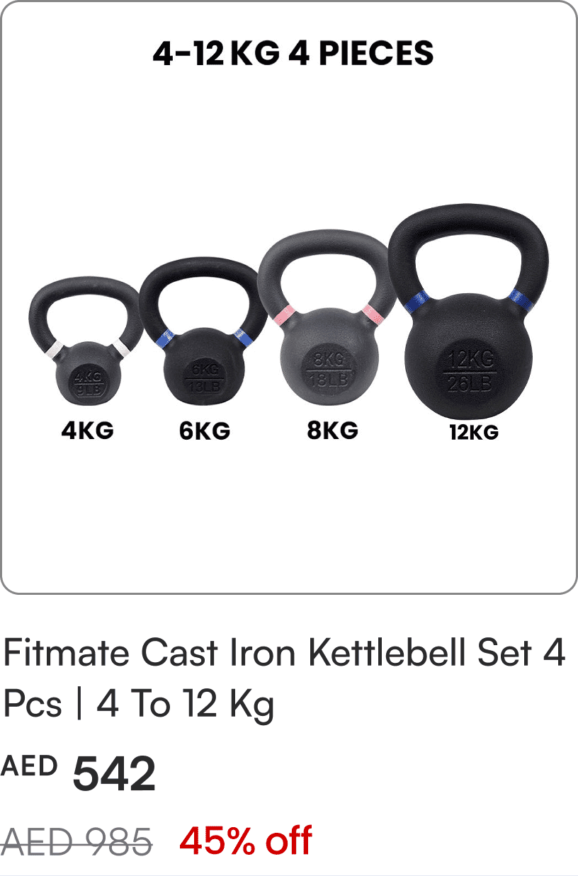 Fitmate Cast Iron Kettlebell Set 4 Pcs | 4 To 12 Kg