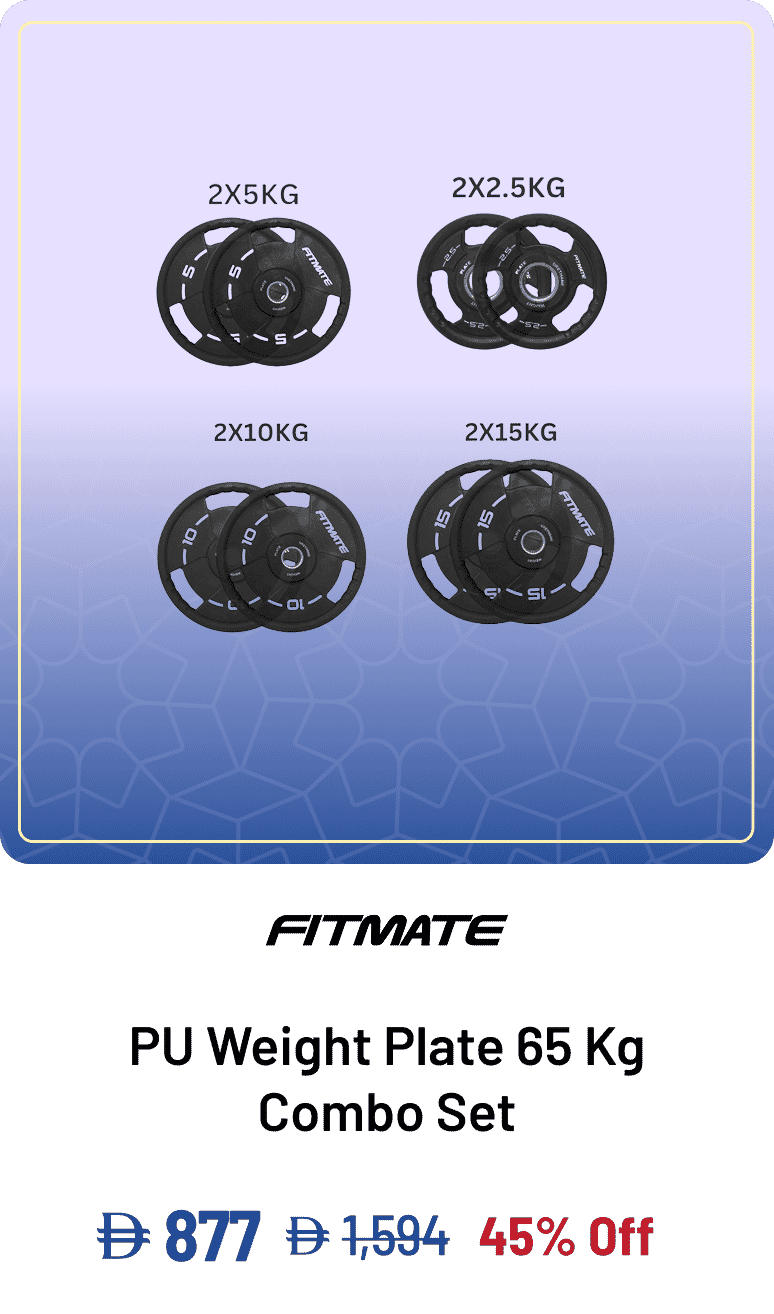 Fitmate PU Weight Plate 65 Kg Combo Set