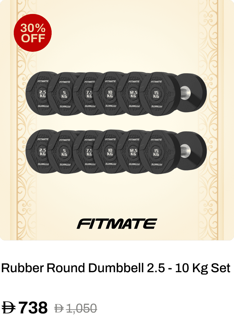 Fitmate Rubber Round Dumbbell 2.5 - 10 Kg Set