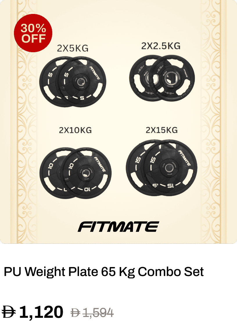 Fitmate PU Weight Plate 65 Kg Combo Set
