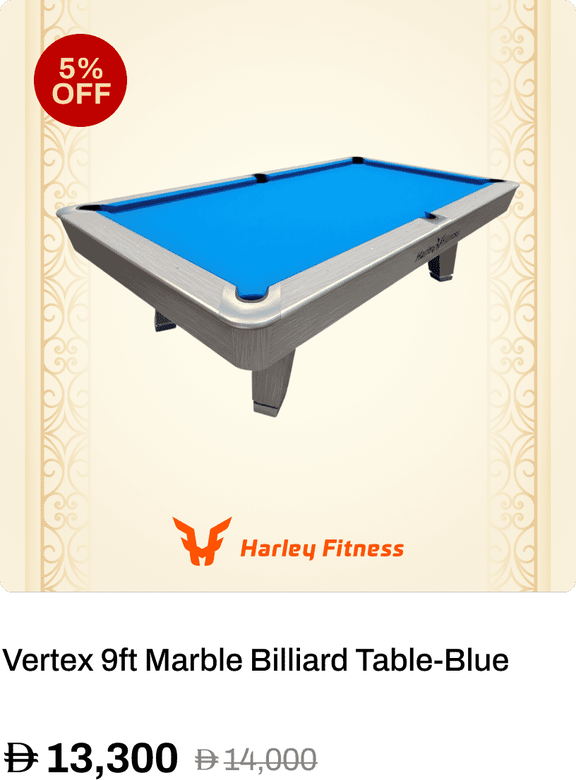 Harley Fitness Vertex 9ft Marble Billiard Table-Blue