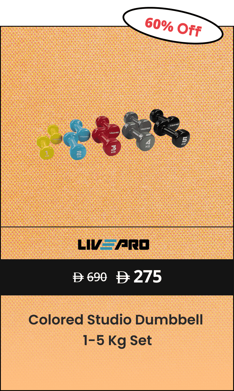 Livepro Colored Studio Dumbbell 1-5 Kg Set
