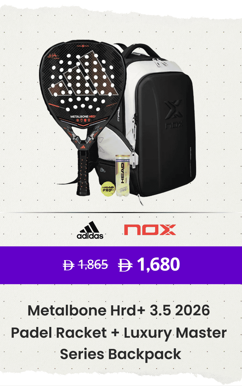 Adidas Metalbone Hrd+ 3.5 2026 Padel Racket + NOX Luxury Master Series Backpack Combo