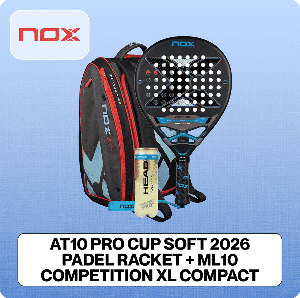 Nox AT10 Pro Cup SOFT 2026 Padel Racket + Nox Ml10 Competition Xl Compact Padel Bag Combo