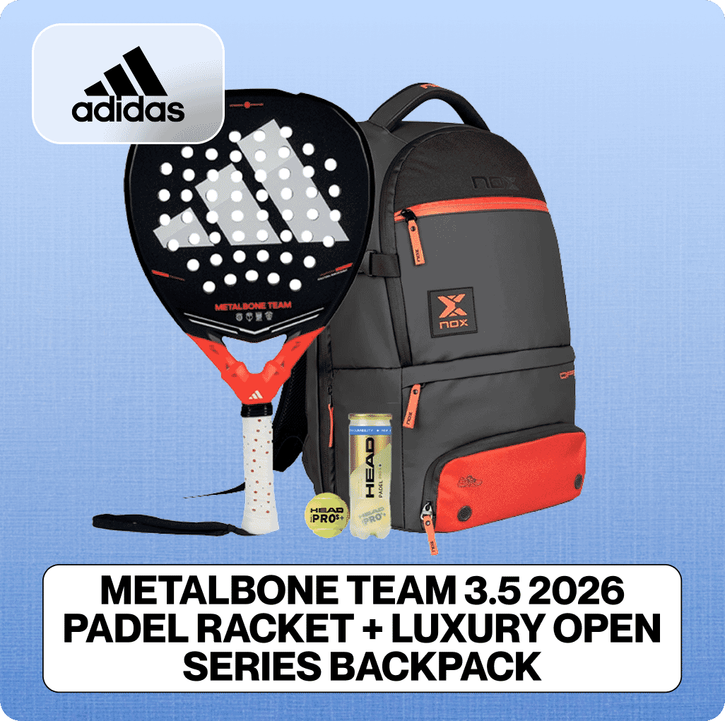 Adidas Metalbone Team 3.5 2026 Padel Racket + NOX Luxury Open Series Backpack Padel Bag Combo
