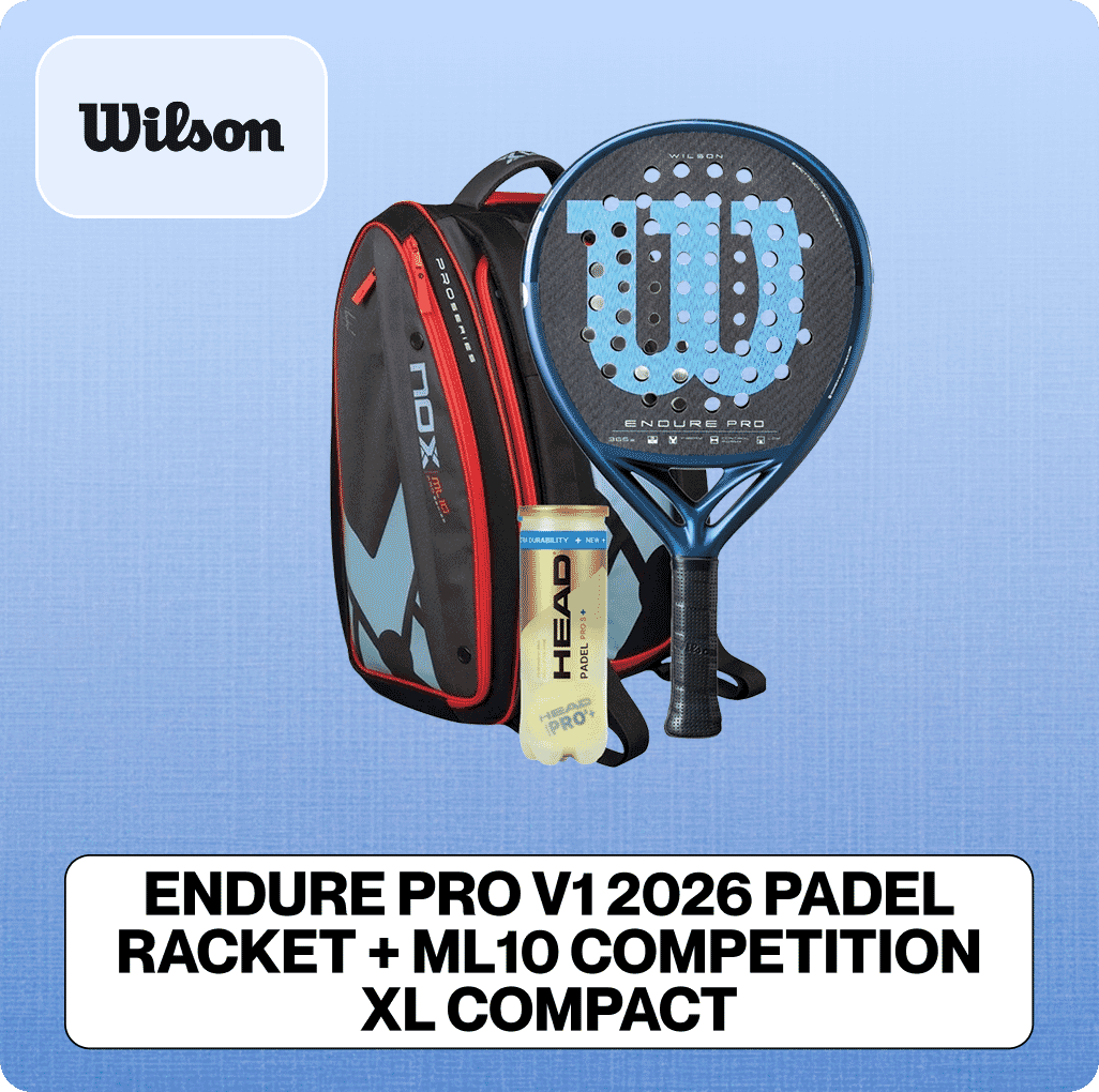 Wilson Endure Pro V1 2026 Padel Racket + Nox Ml10 Competition Xl Compact Padel Bag Combo