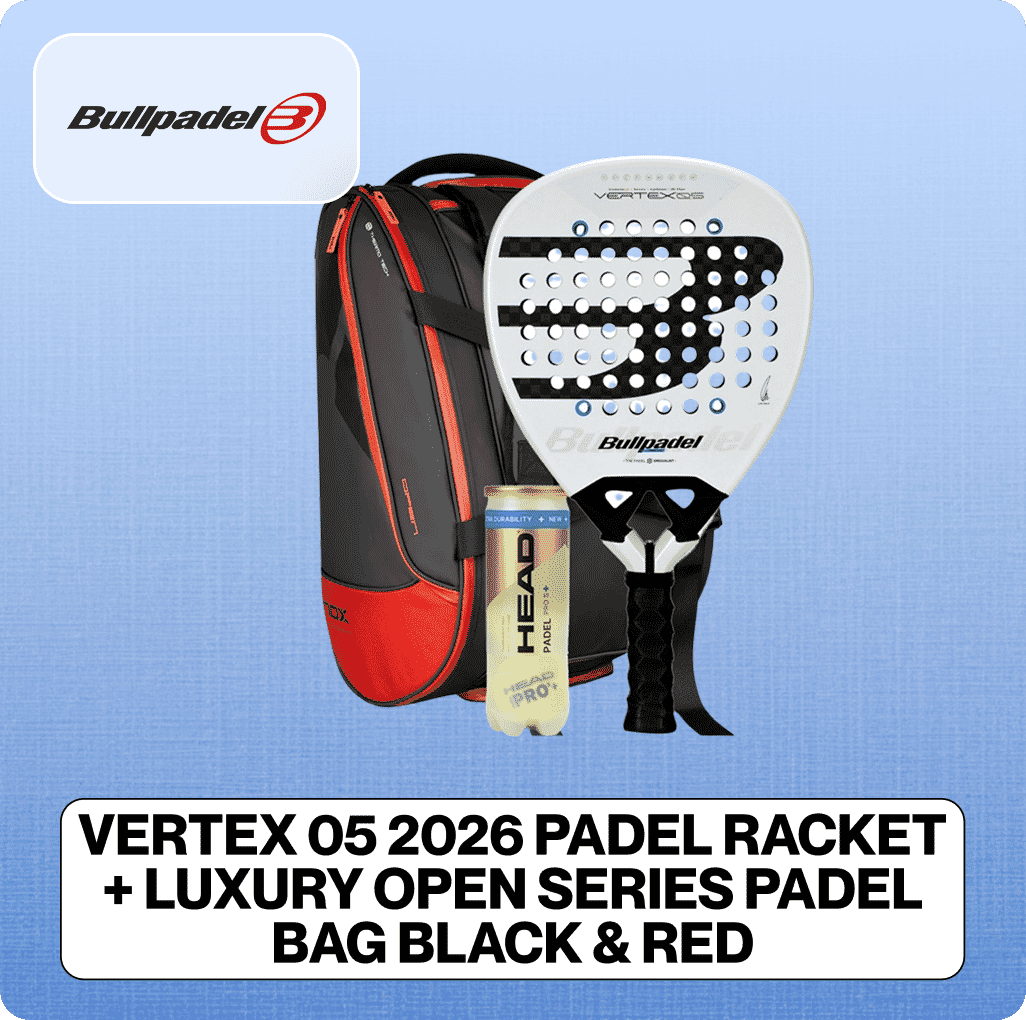 Bullpadel Vertex 05 2026 Padel Racket + Nox Luxury Open Series Padel Bag Black & Red Combo