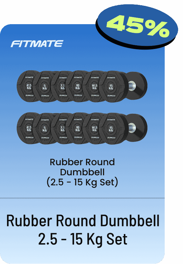 itmate Rubber Round Dumbbell 2.5 - 15 Kg Set