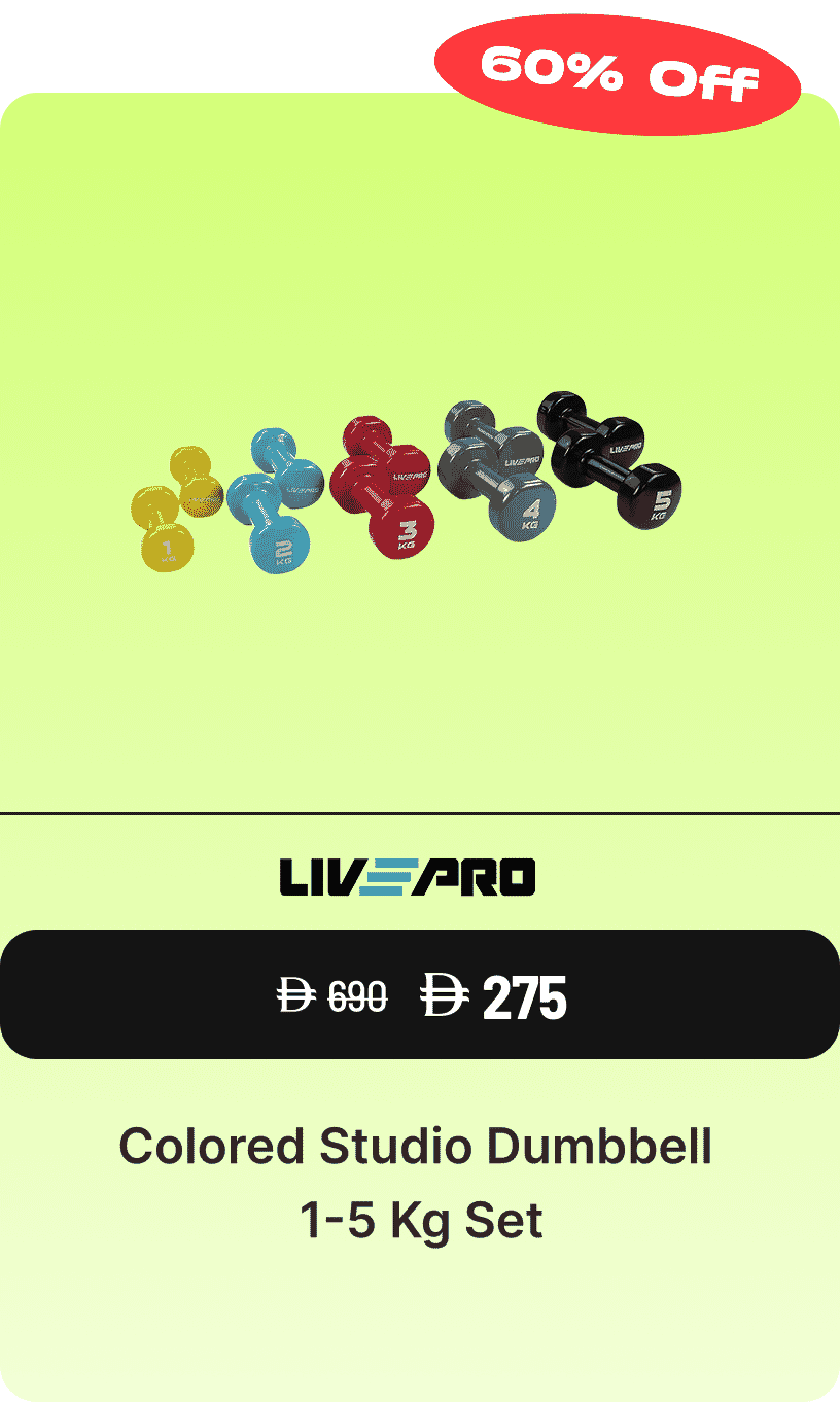 Livepro Colored Studio Dumbbell 1-5 Kg Set