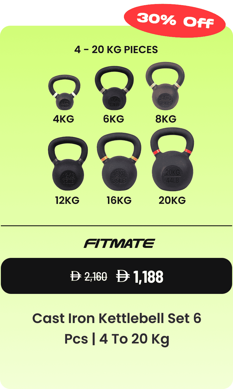 Fitmate Cast Iron Kettlebell Set 6 Pcs | 4 To 20 Kg