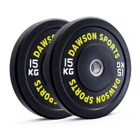 Dawson Sports - Rubber Bumper Plates  w/ upturned ring - 15kg