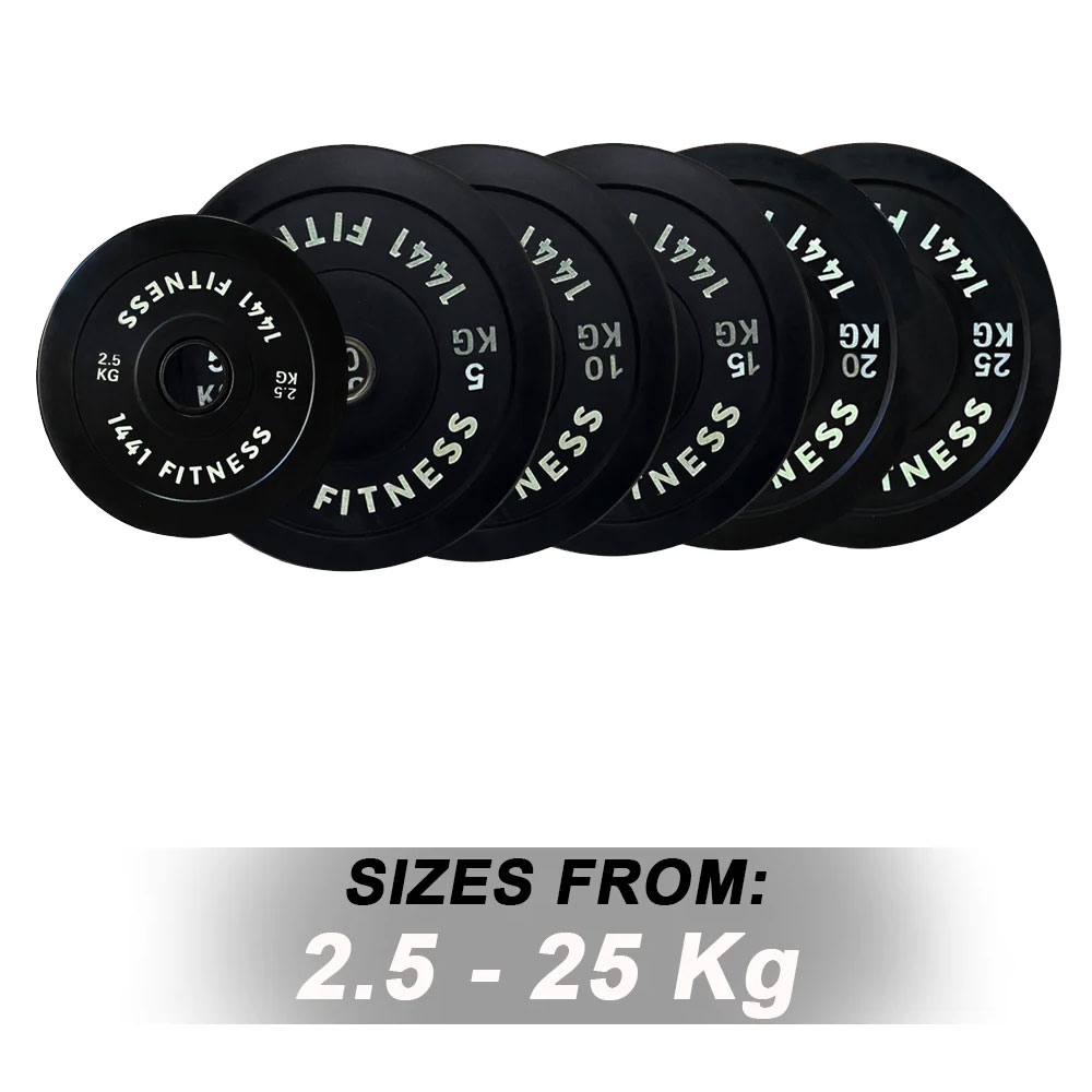 1441 Fitness Black Rubber Bumper Plates