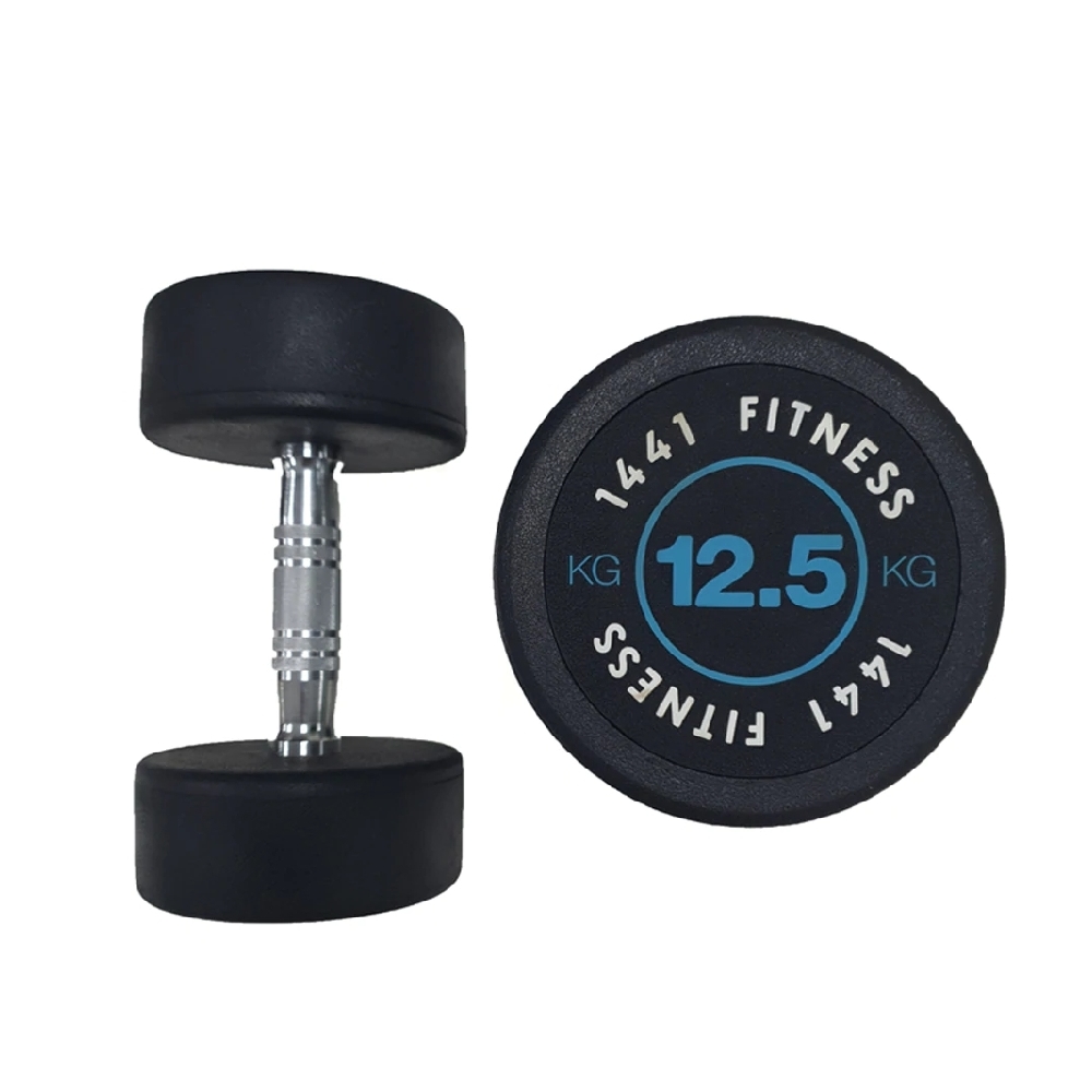 1441 Fitness Premium Rubber Round Dumbbells 12.5 Kg| Pair