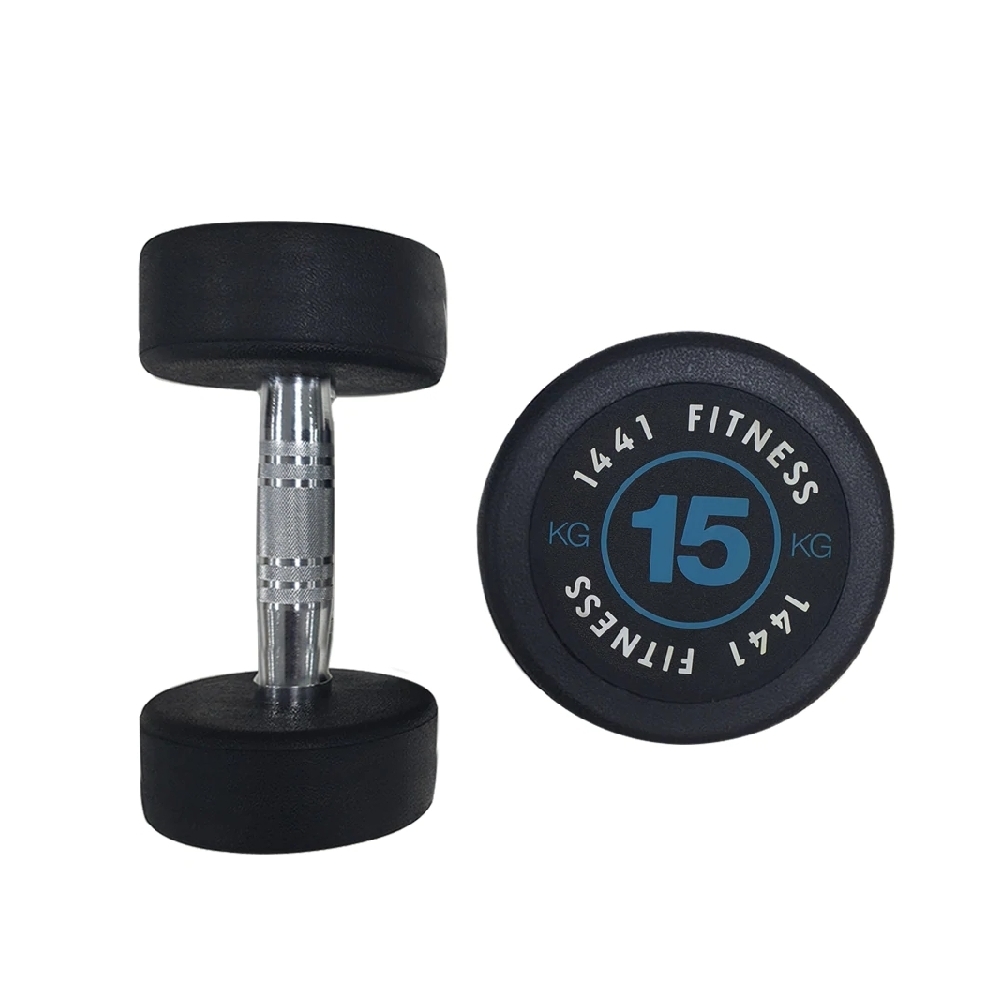 1441 Fitness Premium Rubber Round Dumbbells 15 Kg| Pair