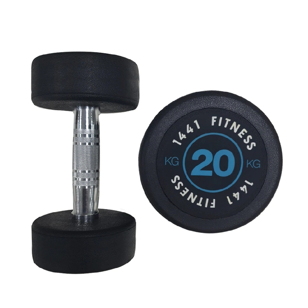 1441 Fitness Premium Rubber Round Dumbbells 20 Kg| Pair