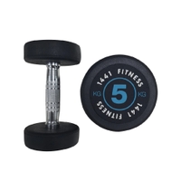 1441 Fitness Premium Rubber Round Dumbbells 5 Kg| Pair