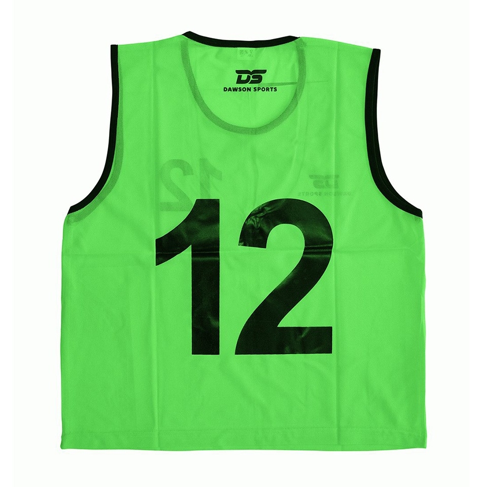 Dawson Sports - Numbered Mesh Bibs 1-12 Green - S Set of 12