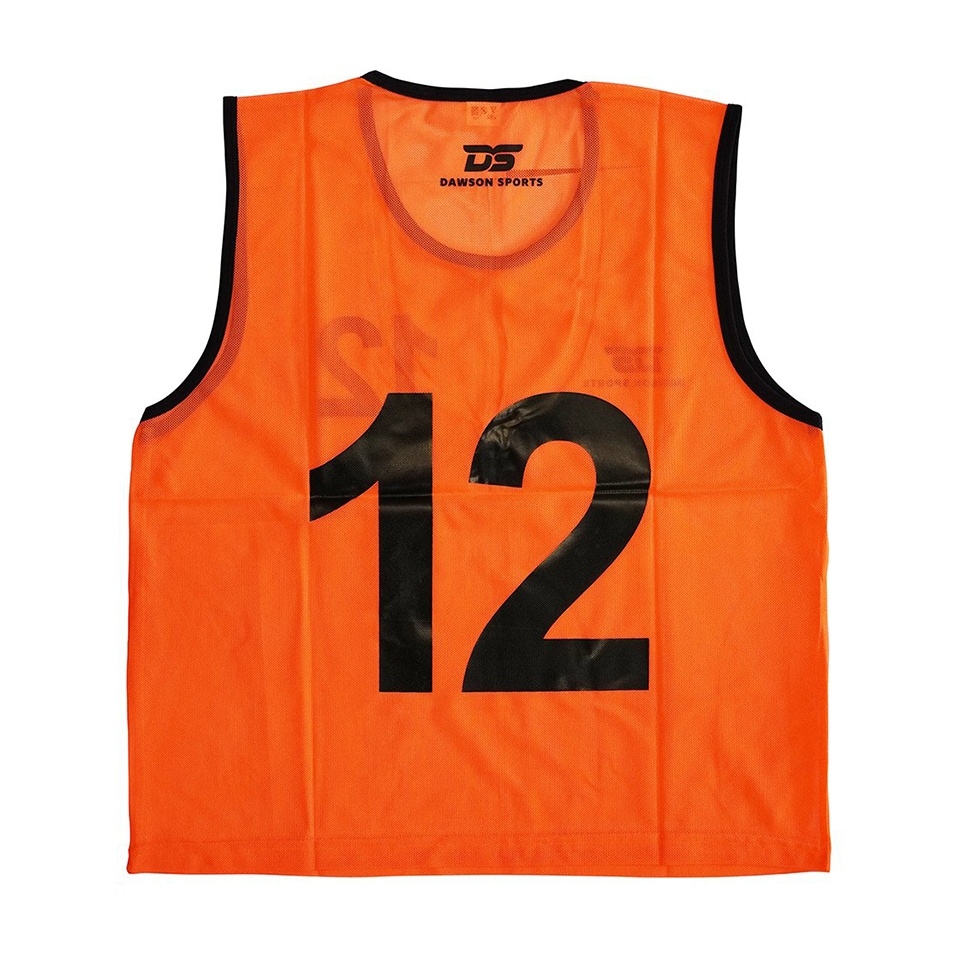 Dawson Sports - Numbered Mesh Bibs 1-12 Orange - S Set of 12