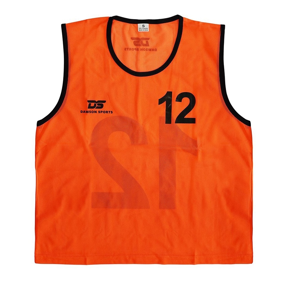 Dawson Sports - Numbered Mesh Bibs 1-12 Orange - S Set of 12