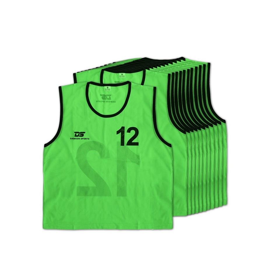 Dawson Sports - Numbered Mesh Bibs 1-12 Green - M Set of 12