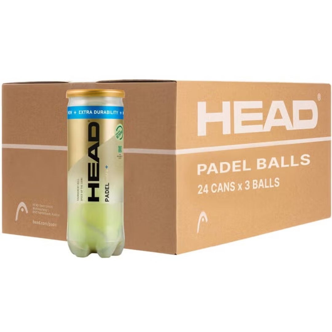Head Padel Pro S+ Tournament Grade Ball, Designed For Faster Play, Box Of 24 Cans (72 Balls)