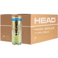 Head Padel Pro S+ Tournament Grade Ball, Designed For Faster Play, Box Of 24 Cans (72 Balls)