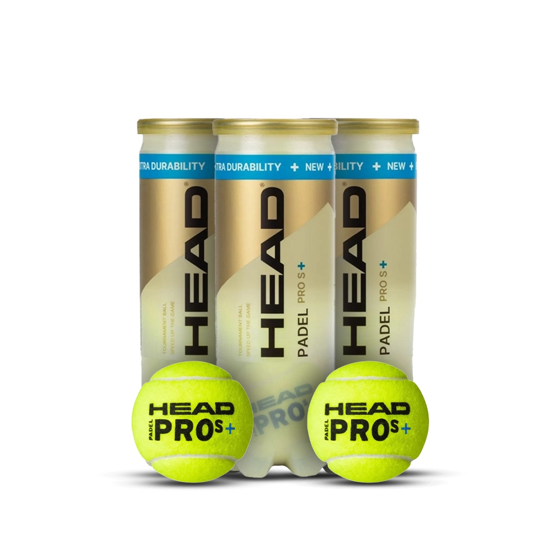 Head Padel Pro S+ Tournament Grade Ball, Designed For Faster Play, 3 Cans (9 Balls)