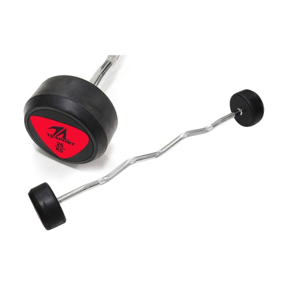 TA Sports - Rubber Coated Curl Barbell 10Kg Ls2033