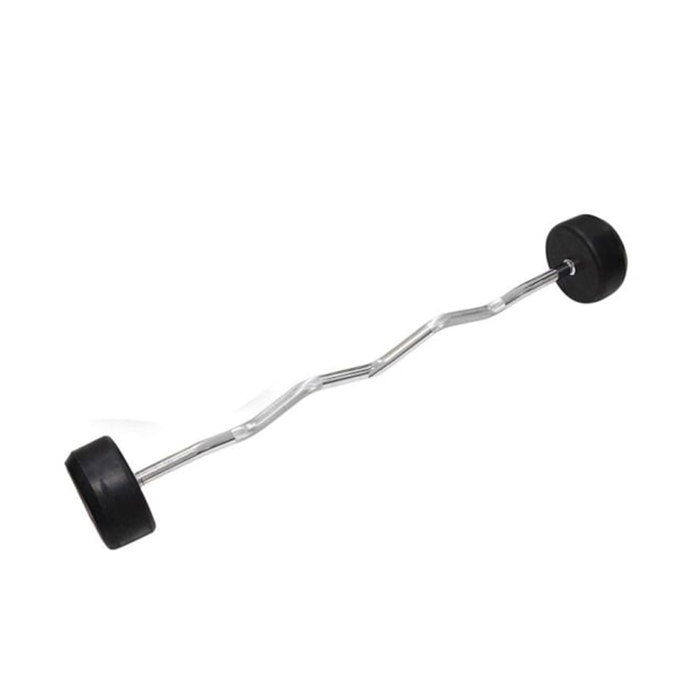 TA Sports - Rubber Coated Curl Barbell 15Kg Ls2033