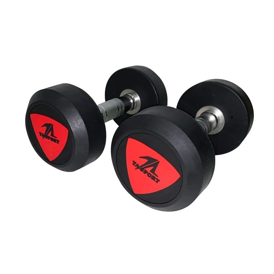 TA Sports - Deluxe Rubber Dumbbell-25.0Kg Ls2023 Black