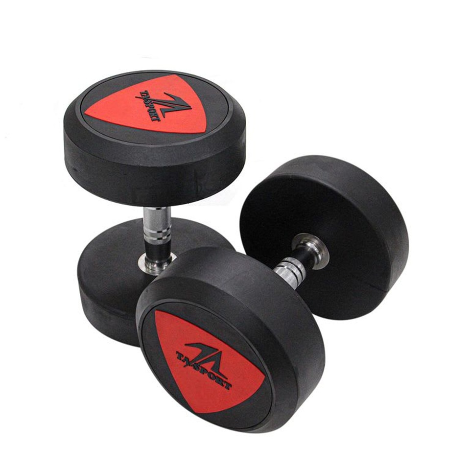 TA Sports - Deluxe Rubber Dumbbell-25.0Kg Ls2023 Black
