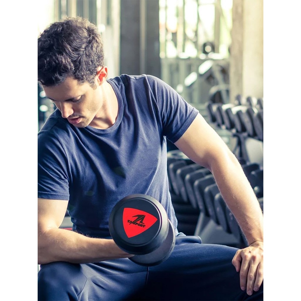 TA Sports - Deluxe Rubber Dumbbell-65.0Kg Ls2023 Black