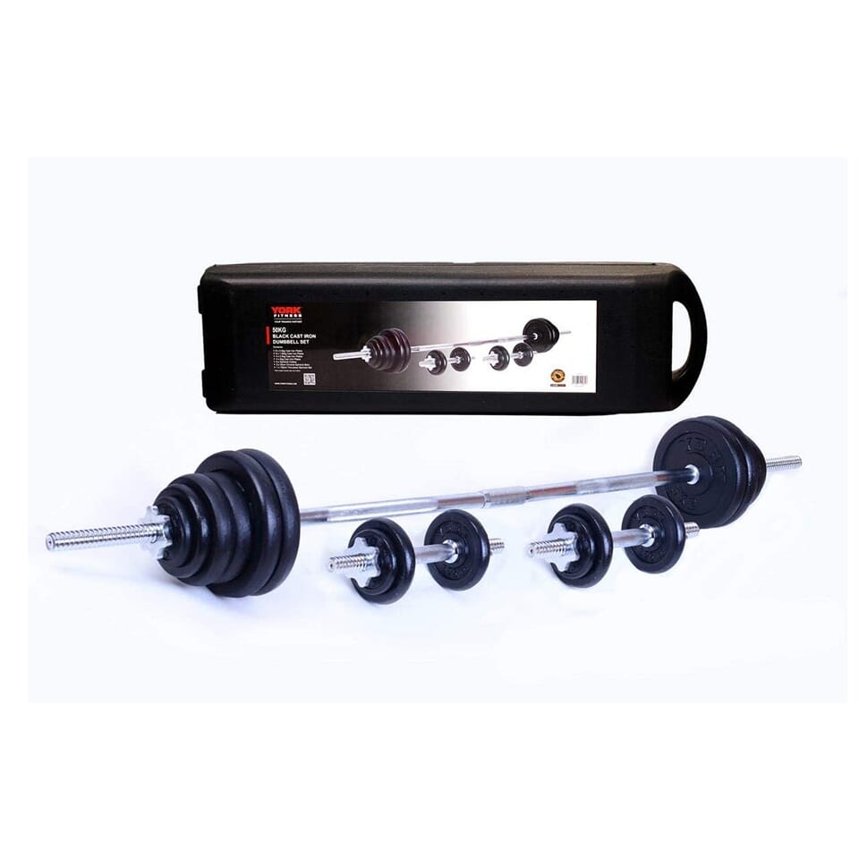 York cast discount iron barbell set