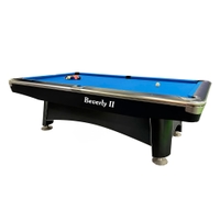 Beverly II 8ft Marble Top Pool Table With Ball Return System Black | Billiard Table