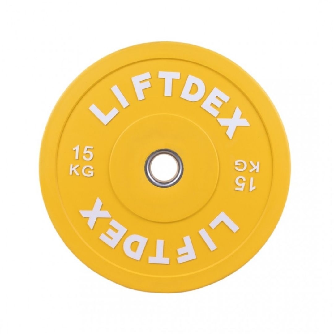 Liftdex Colored 3D Rubber Bumper Plate-15 Kg