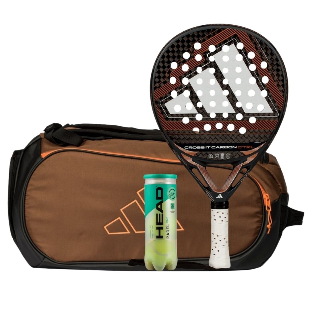 Adidas Cross IT Carbon Ctrl 2026 Padel Racket + Adidas Pro Tour Bronze Padel Bag Combo