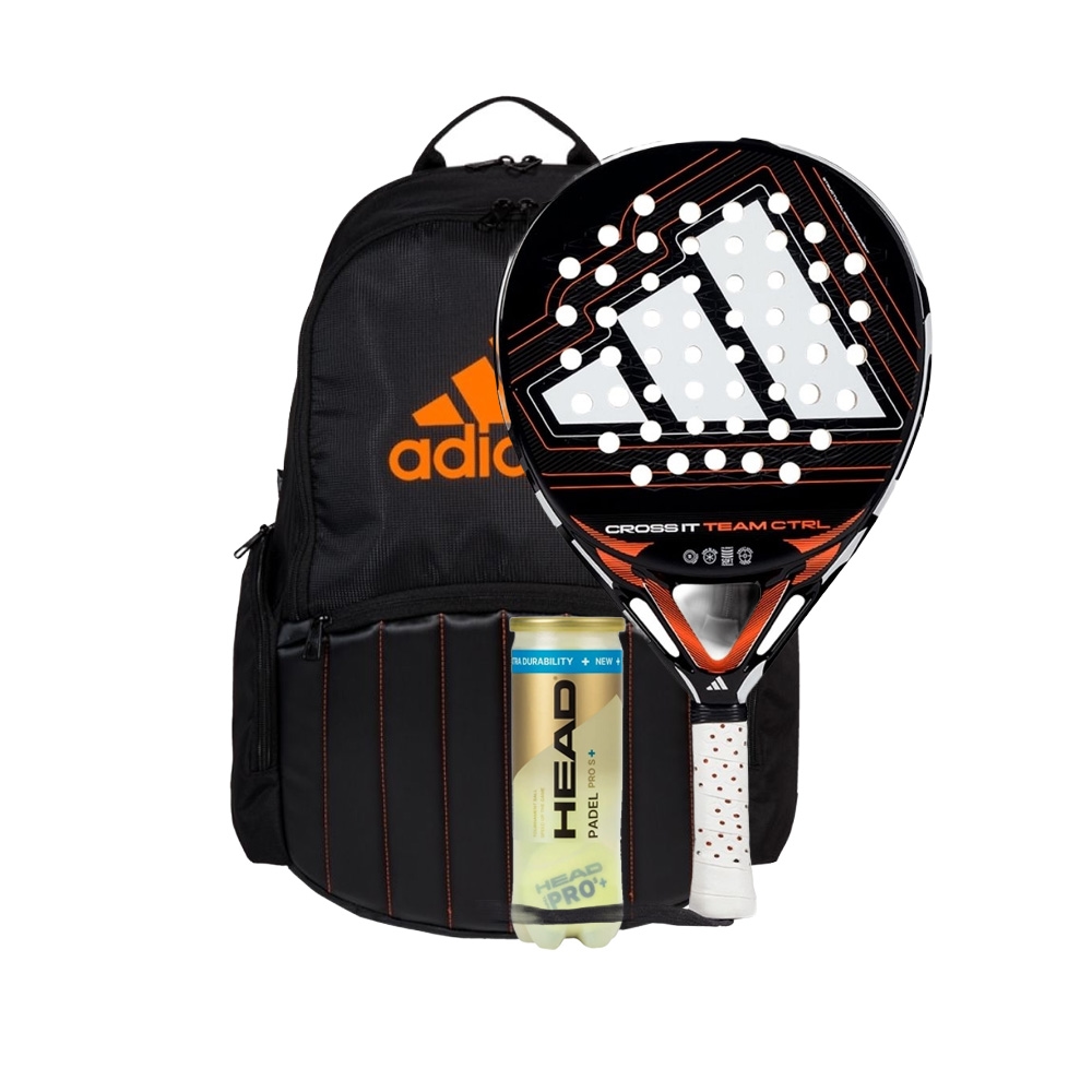 Adidas Cross IT Team Ctrl 3.5 2026 Padel Racket + Adidas Protour Black/Orange 3.1 Backpack Combo