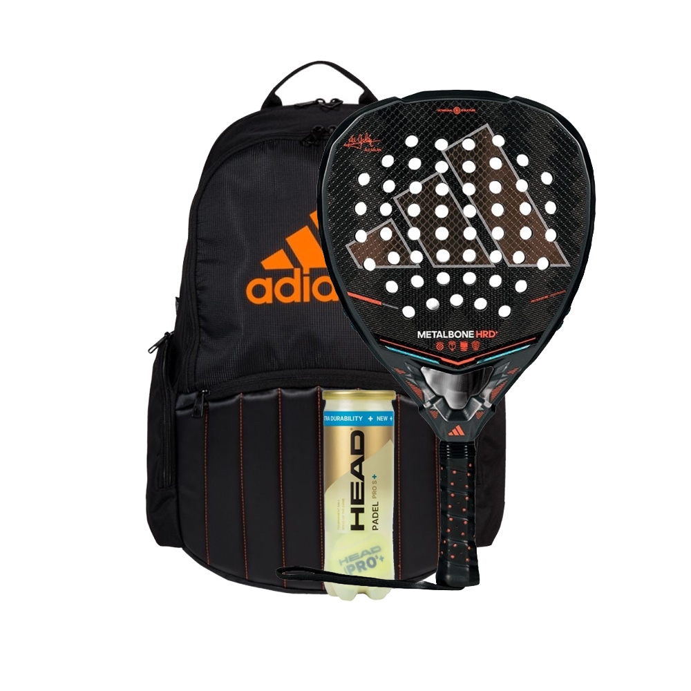 Adidas Metalbone Hrd+ 3.5 2026 Padel Racket  + Adidas Protour Black/Orange 3.1 Backpack Combo