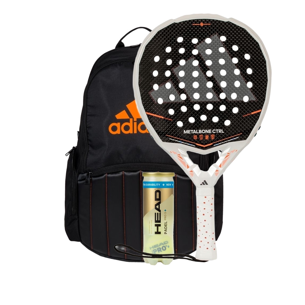 Adidas Metalbone Ctrl 3.5 2026 Padel Racket  + Adidas Protour Black/Orange 3.1 Backpack Combo