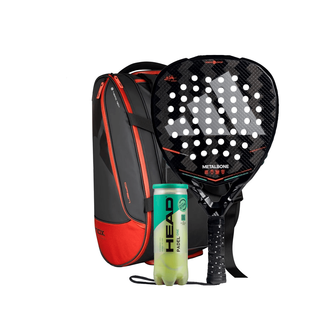 Adidas Metalbone 3.5 2026 Padel Racket  + Nox Luxury Open Series Padel Bag Black & Red Combo