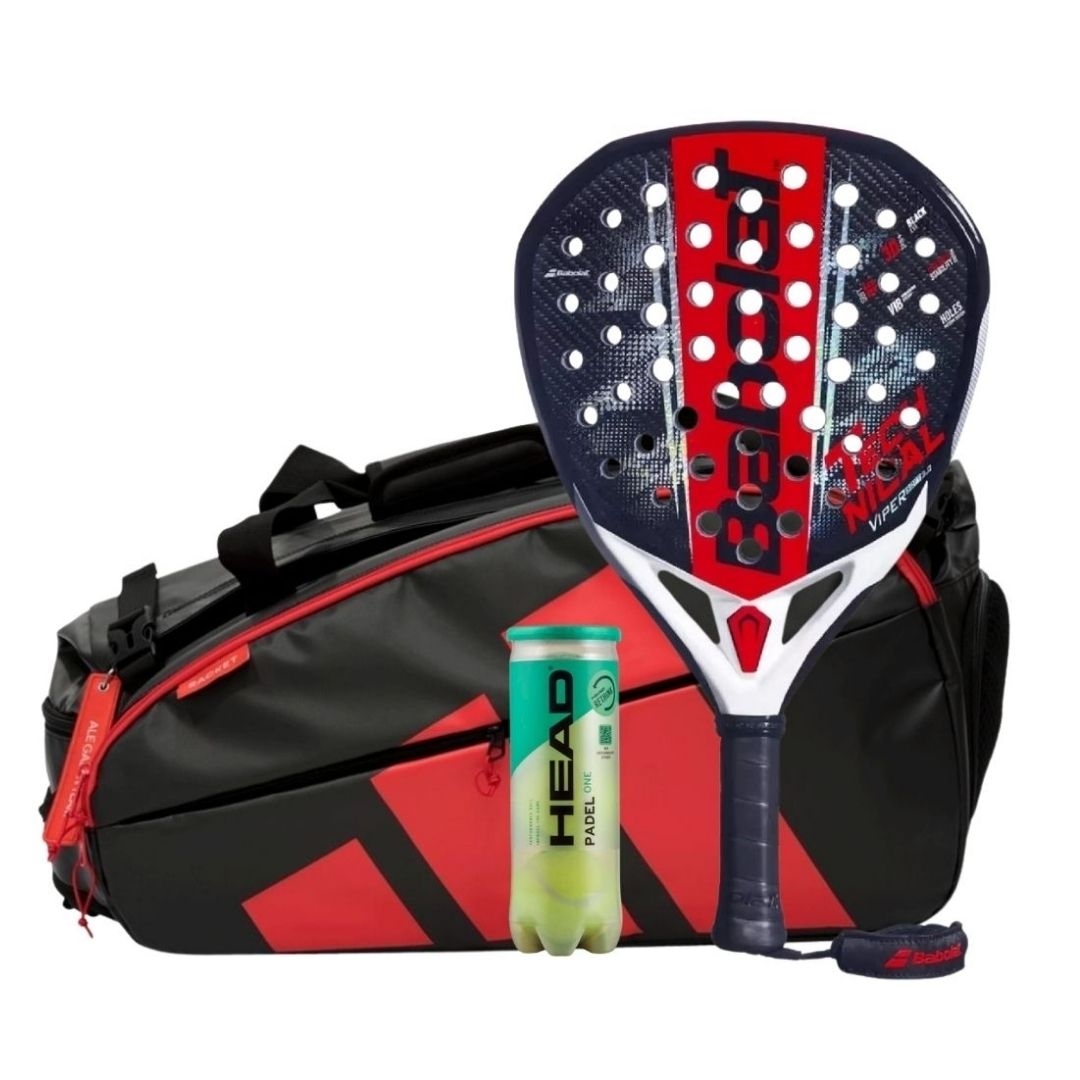 Babolat Technical Viper Soft 3.0 2026 Padel Racket + Adidas Multigame Black Red Padel Bag Combo