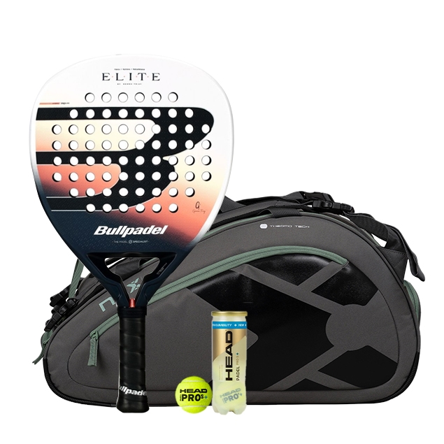 Bullpadel Elite Women 2026 Padel Racket + NOX AT10 Team Grey/Green Padel Bag Combo