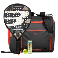 Bullpadel Neuron 02 2026 Padel Racket + NOX Luxury Open Series Padel Bag Black & Red Combo