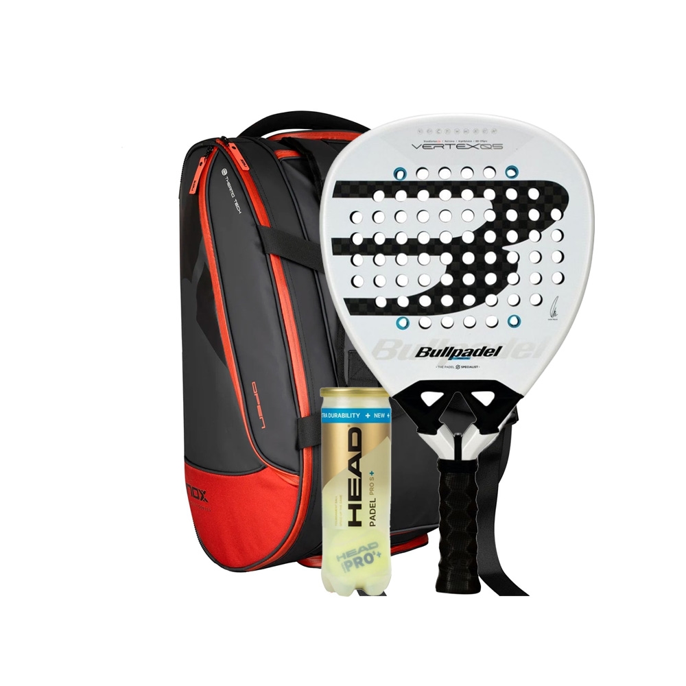 Bullpadel Vertex 05 2026 Padel Racket + Nox Luxury Open Series Padel Bag Black & Red Combo
