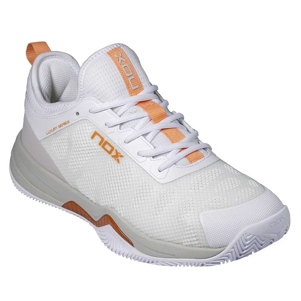 Nox  Lux Nerbo – White/Coral Gold Padel Shoes